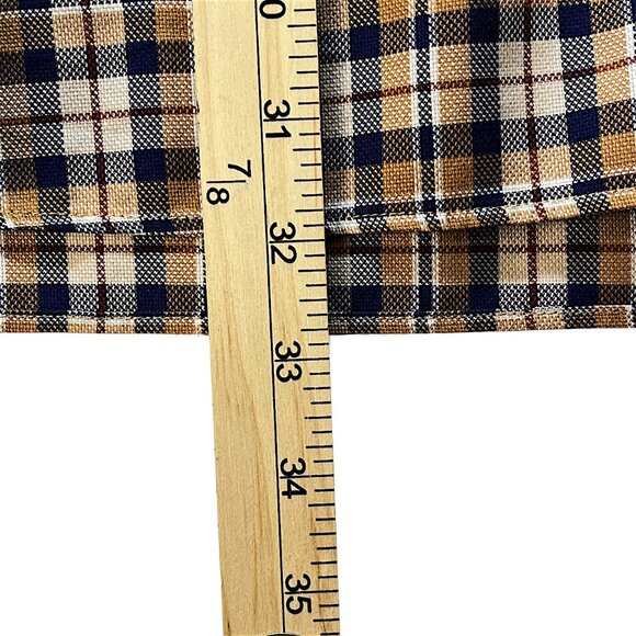 Daniel Cremieux Signature Collection Men Long Sleeve Shirt XL Brown Blue Plaid - Picture 9 of 10